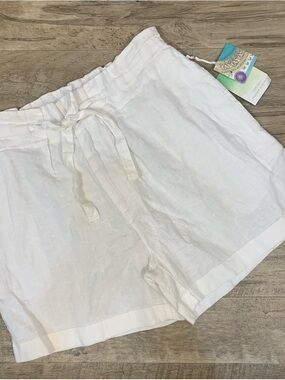 Sigrid Olsen 100% Linen High Waisted Shorts
